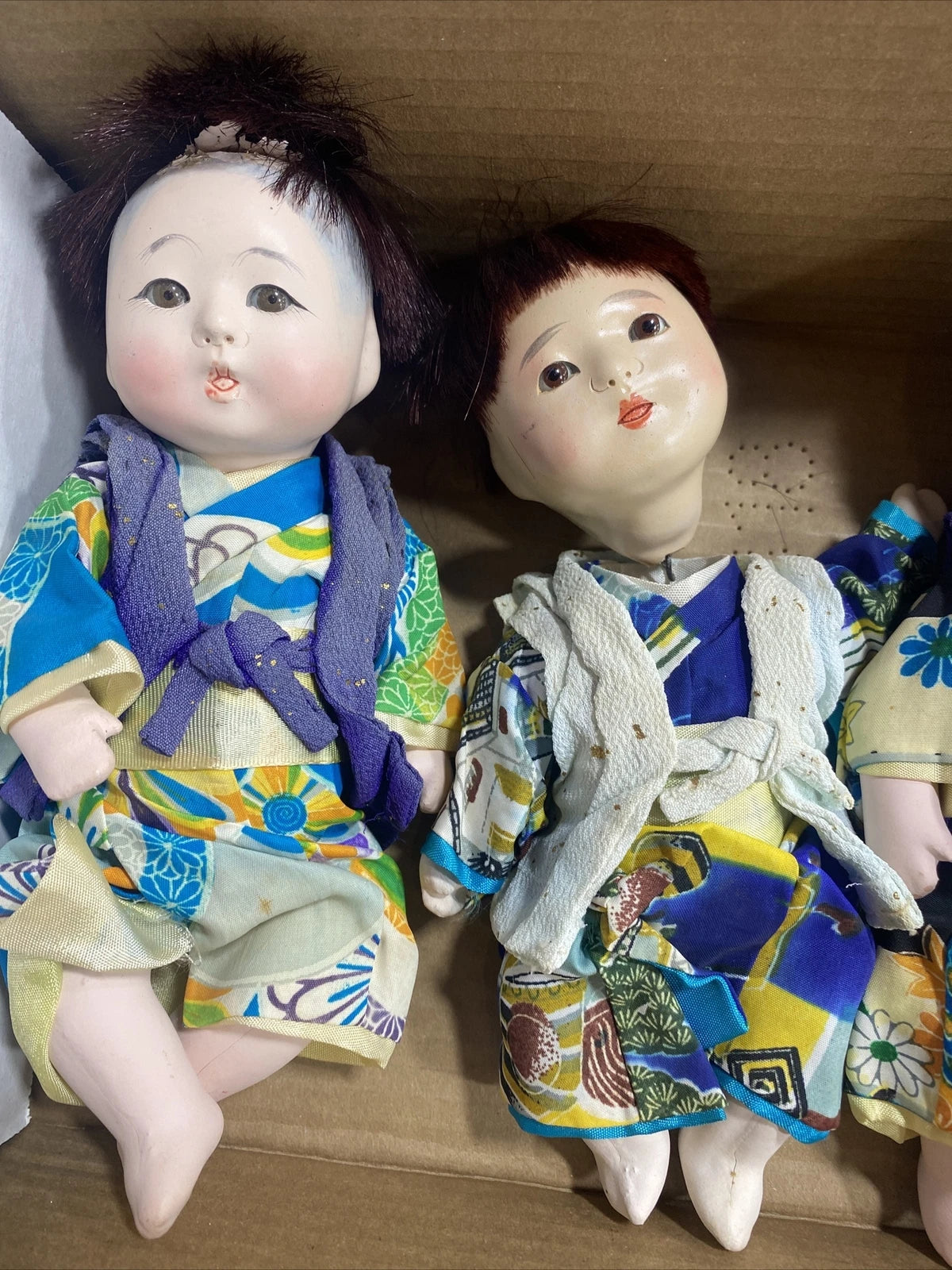 Vintage Japanese Porcelain Dolls qty 10 Bundle Estate Find