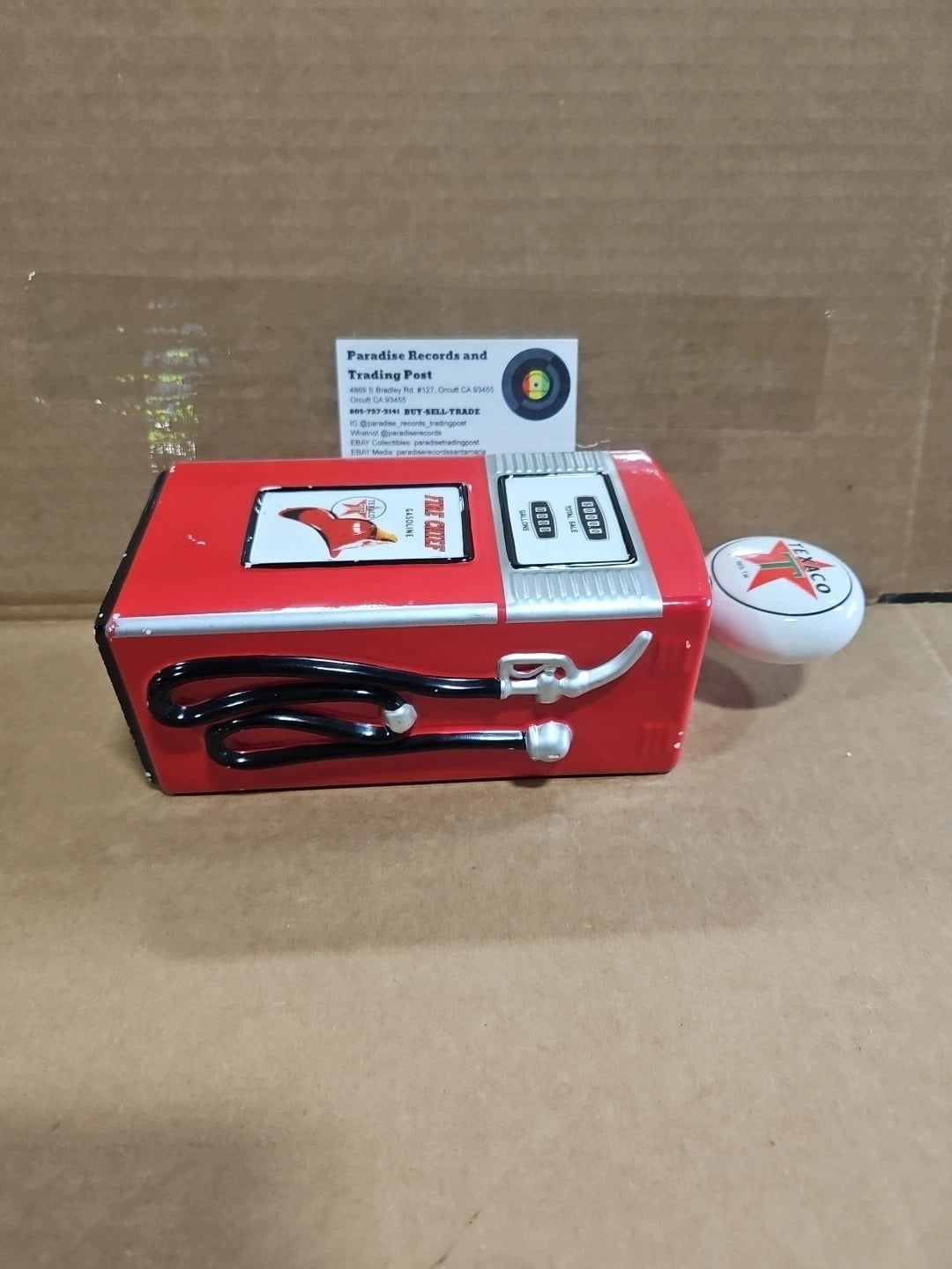 VINTAGE CERAMIC - 1950'S STYLE TEXACO FIRE CHIEF GAS PUMP - COIN BANK