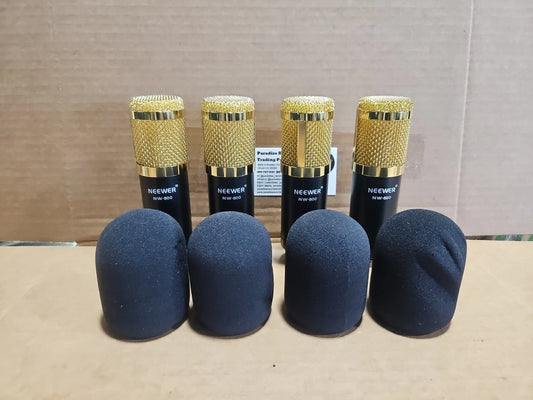 Neewer NW-800 Microphone Lot Of 4 With Cables Stands & Accesories