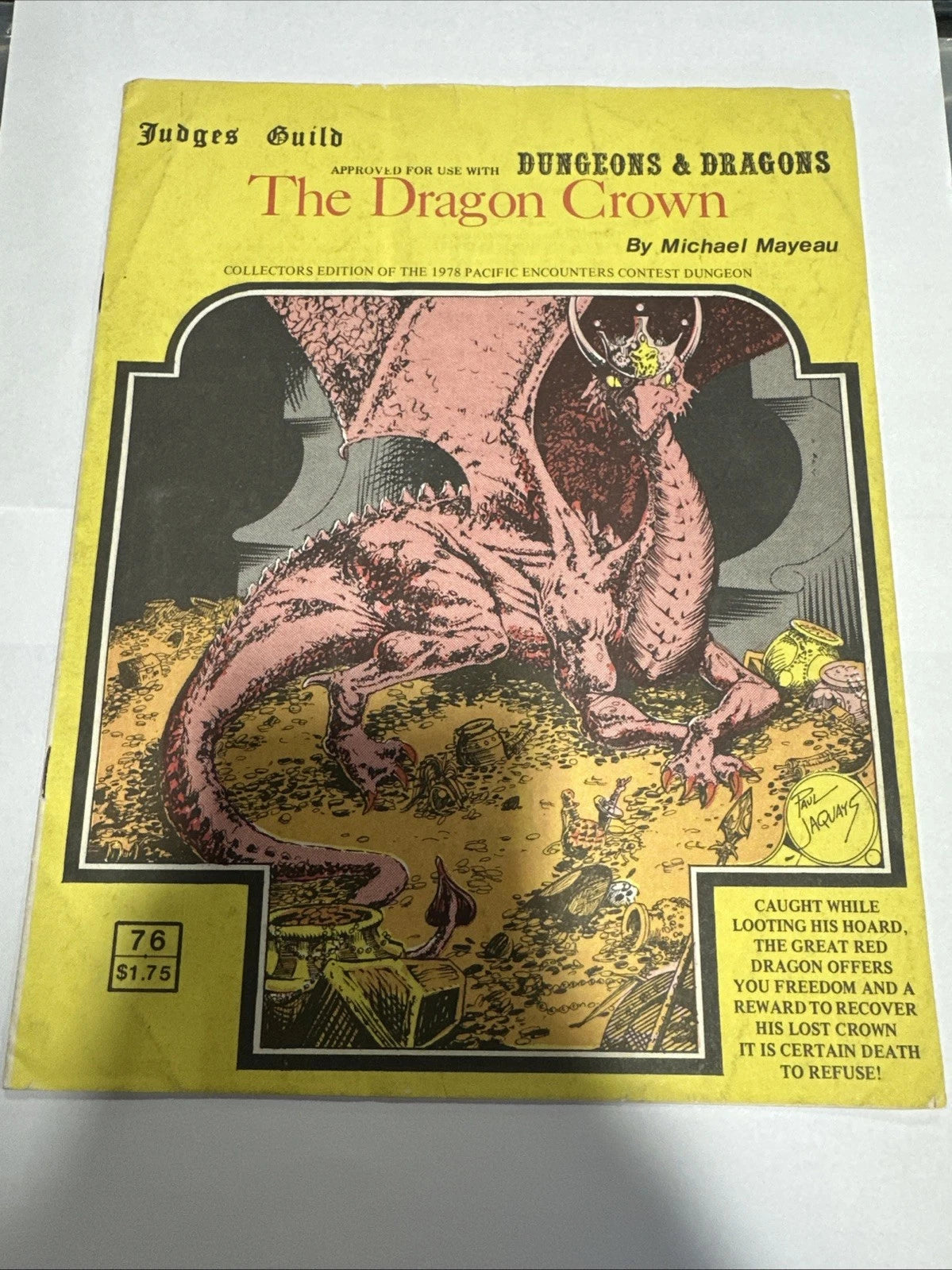 Judges Guild 'The Dragon Crown' (Module 76) Dungeons & Dragons 1979