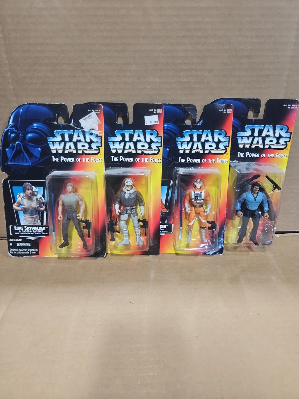 4 STAR WARS The Power of the Force 1995 Tonka LucasFilm Kenner Action Figures