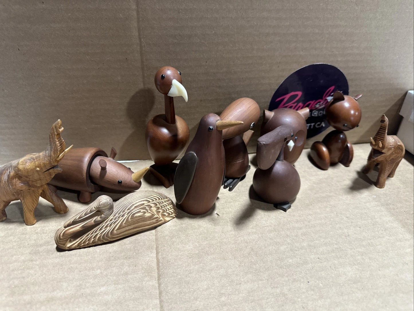 Senshukai Royal Pet Set of 10 apanese Vintage Wooden Animal Figurine Figure