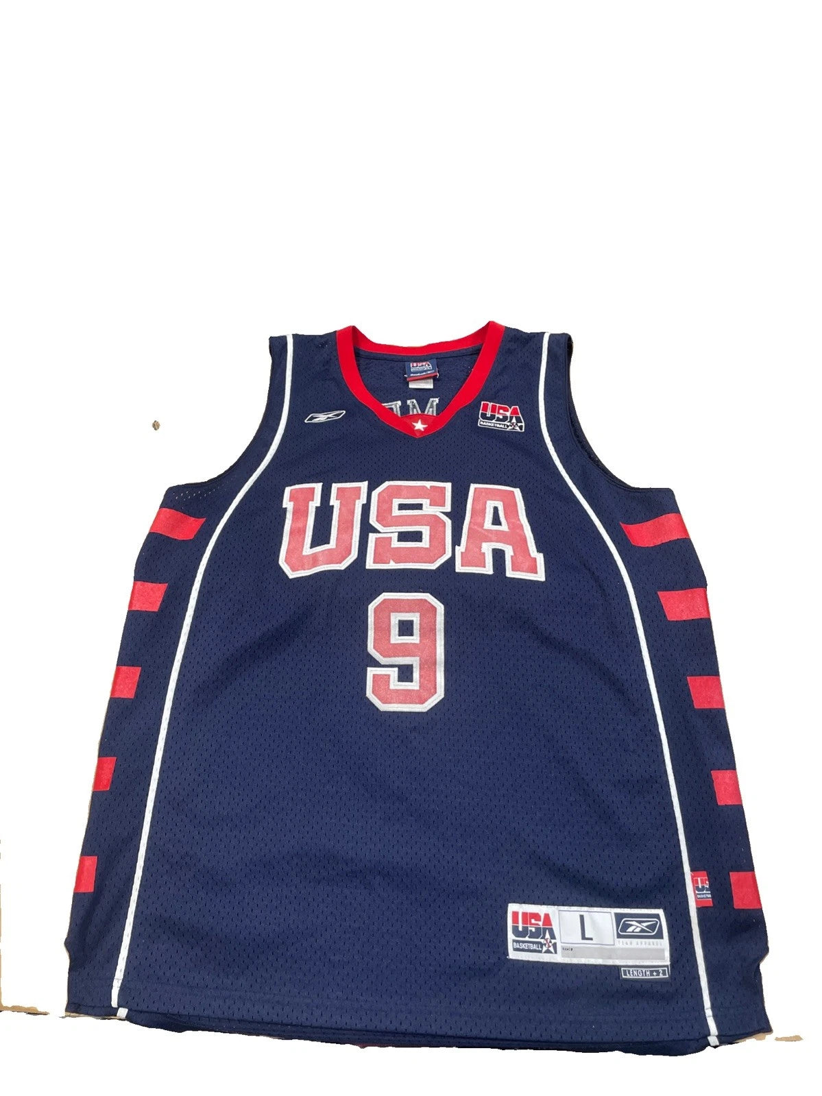 Lebron James USA Olympic Jersey 2004 Team USA #9 SZ L Mens Reebok