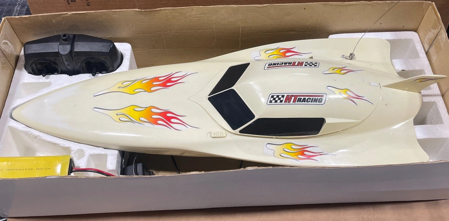 Vintage SUPER POWER WINGRUSH R/C RC Speed Boat Pre-Owned W Box