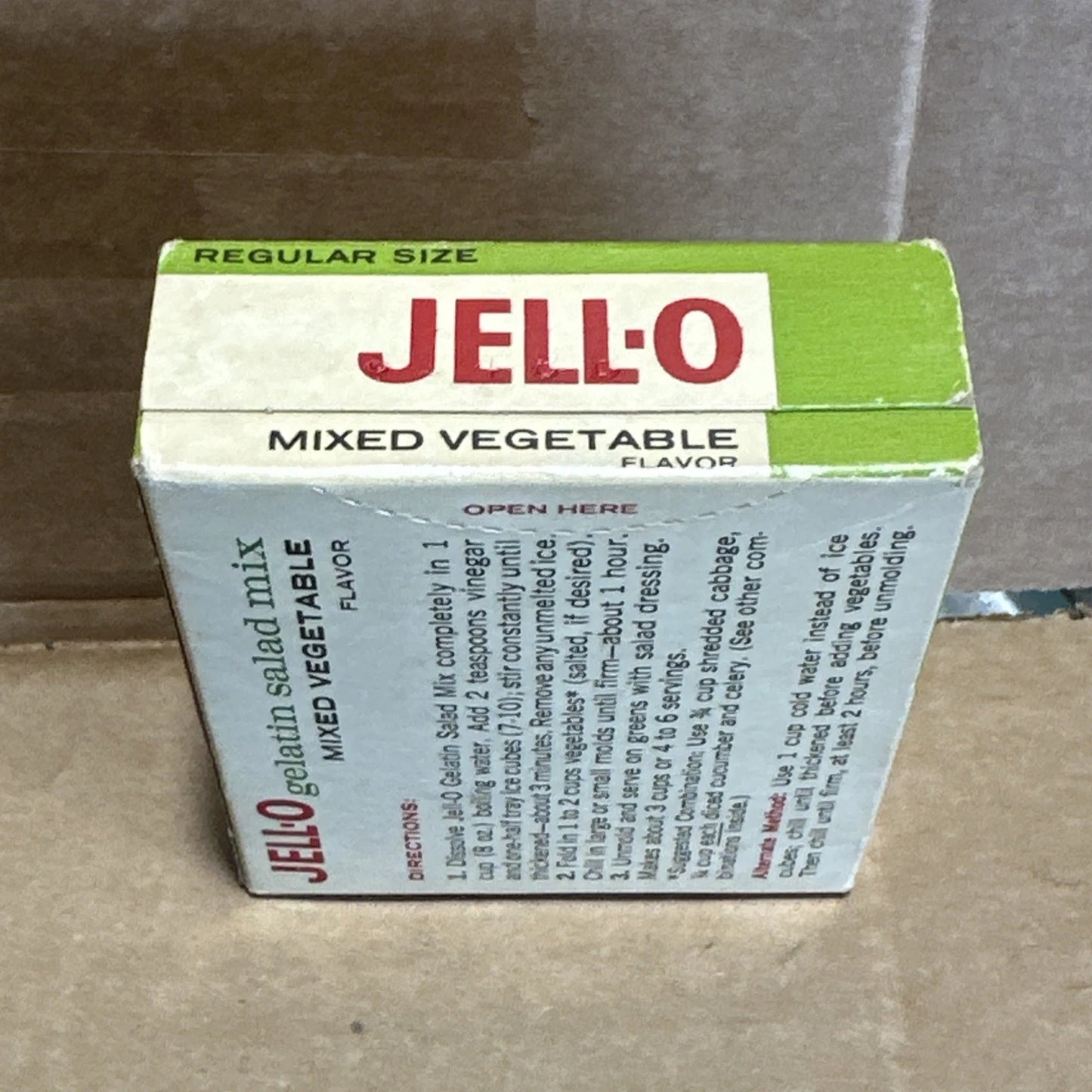 1960s JELL-O Mixed Vegetable Gelatin Salad Mix Sealed NOS General Foods Vintage