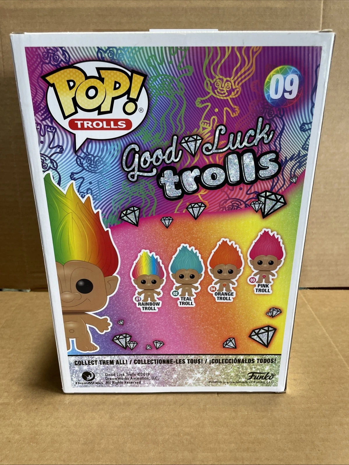 FUNKO POP ! RAINBOW TROLL 09 GOOD LUCK TROLLS 10"