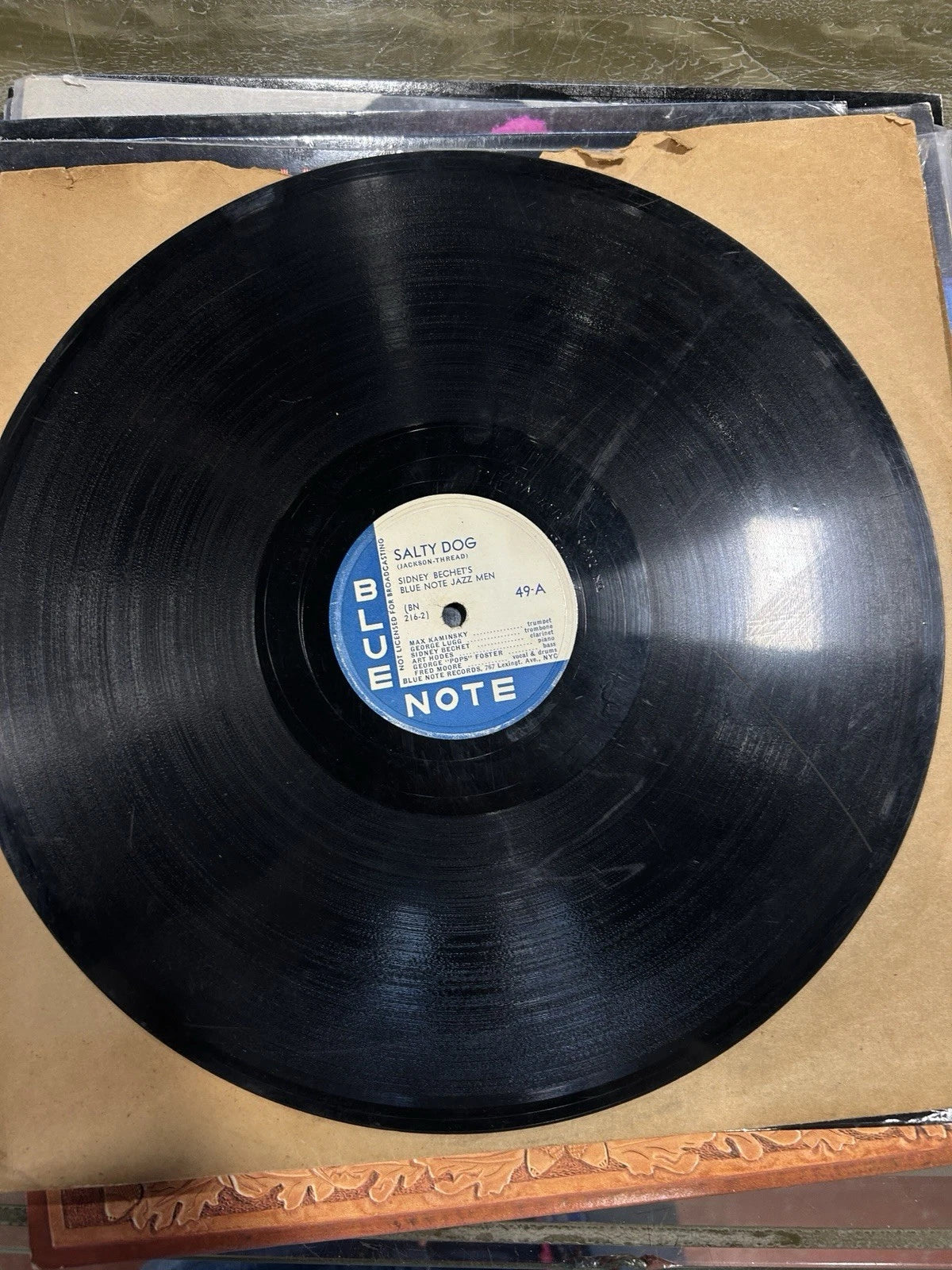 78 RPM Sidney Bechet Jazz Men 12" Blue Note 49 Weary Blues / Salty Dog