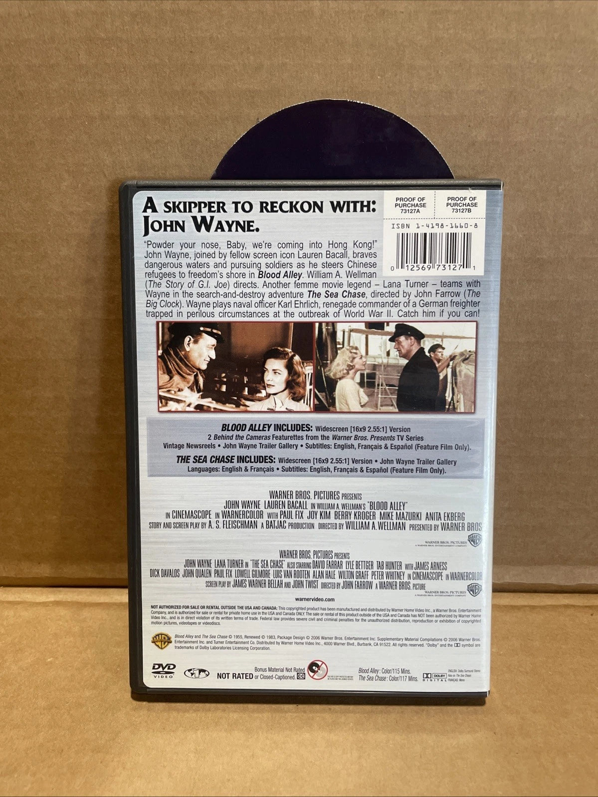 War Blood Alley / The Sea Chase (DVD) Double Feature John Wayne Not Rated