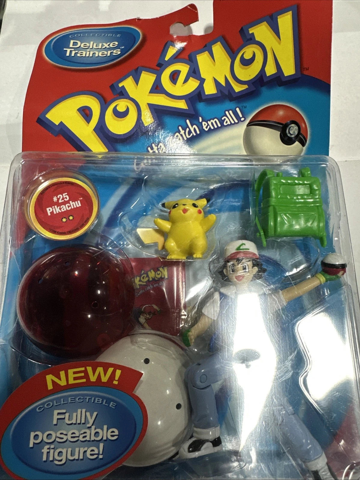 POKEMON VIntage 1998 #25 ASH & PIKACHU Deluxe Trainers Figure Set