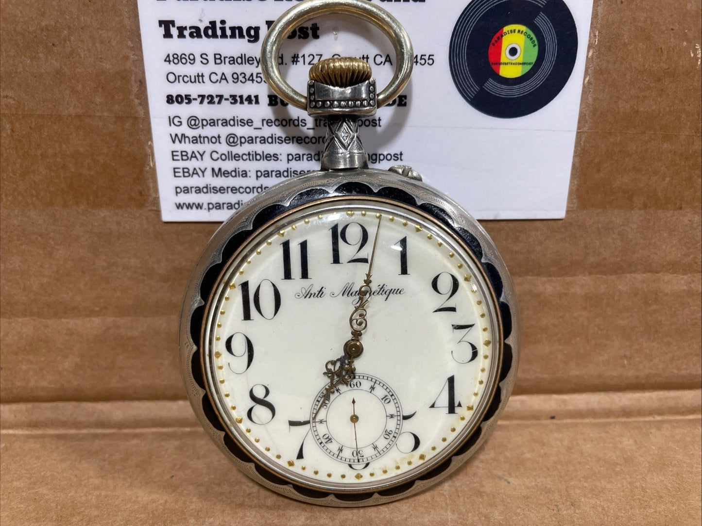 Frainier Anti-Magnetique Pocket Watch 162071 Rare Vintage Working Tested Silver