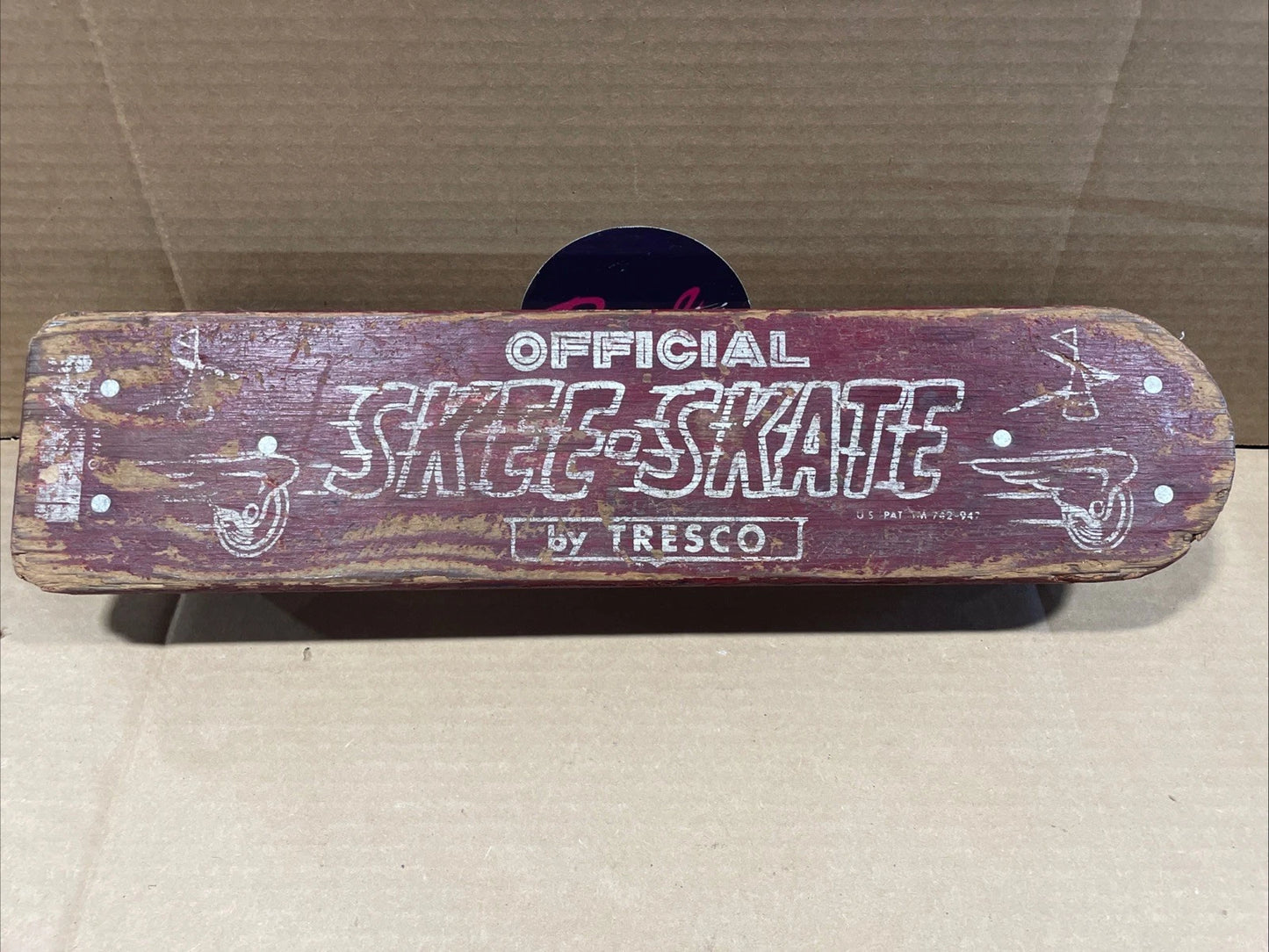 Vintage Official Skee-Skate By Tresco Wood Skateboard