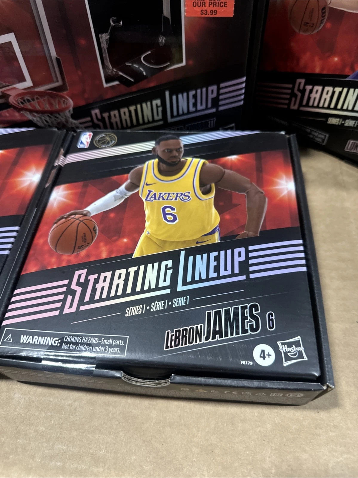 NBA Starting Lineup Basketball Backboard With Action Figures Lot