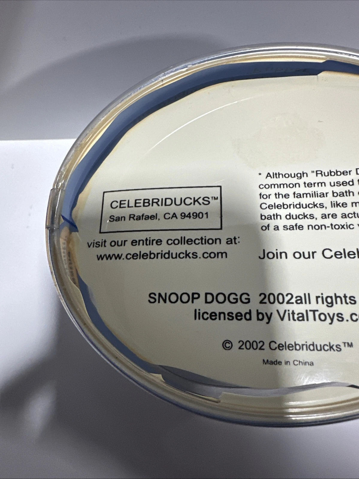 Celebriducks Snoop Dog Duck 2002 VTG Rubber Bath Figure Rare Retired