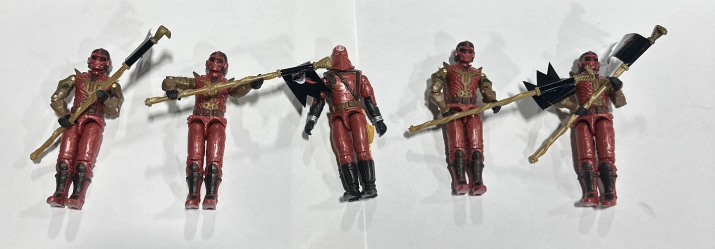 2005 GI Joe Lot Cobra Imperial Guards With Flags And Cobra Commander