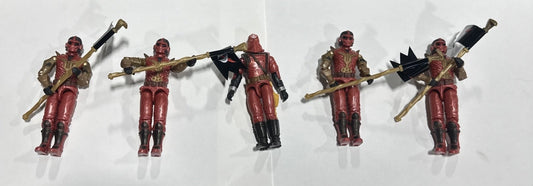 2005 GI Joe Lot Cobra Imperial Guards With Flags And Cobra Commander