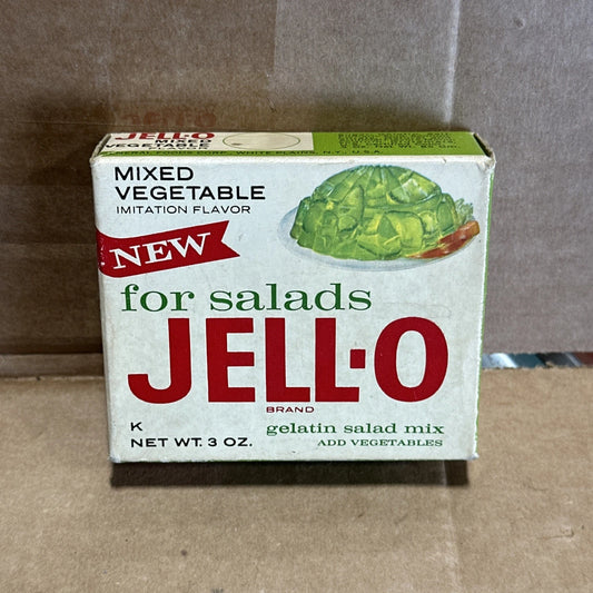 1960s JELL-O Mixed Vegetable Gelatin Salad Mix Sealed NOS General Foods Vintage