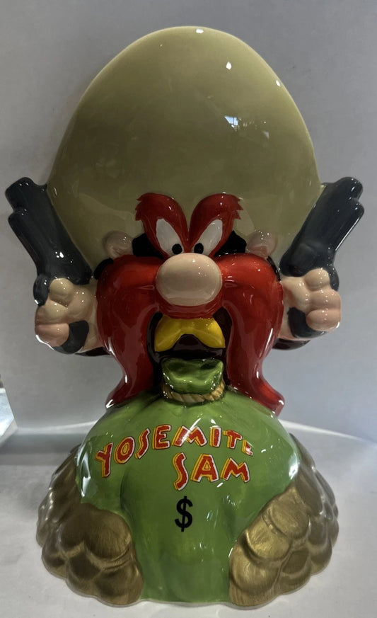 Vintage 1990s Warner Bros. Yosemite Sam Coin Bank Old Antique Toy Looney Tunes