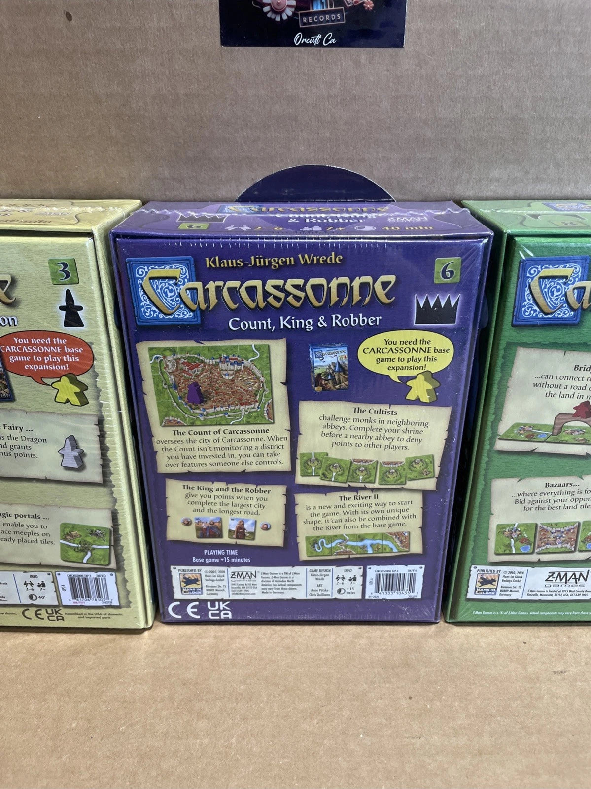 Carcassonne Expansion #3 + Expansion 6 + Expansion 8 Z-Man Games Brand New Lot 3