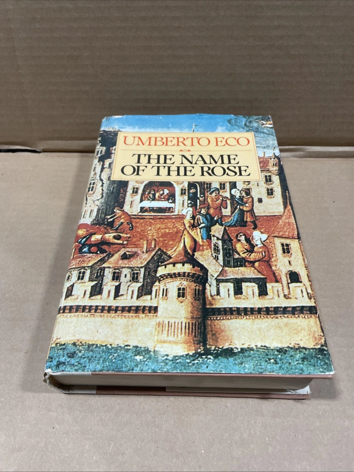 Vintage The Name Of The Rose Umberto Eco HC DJ Beige Harcourt 1983 USA