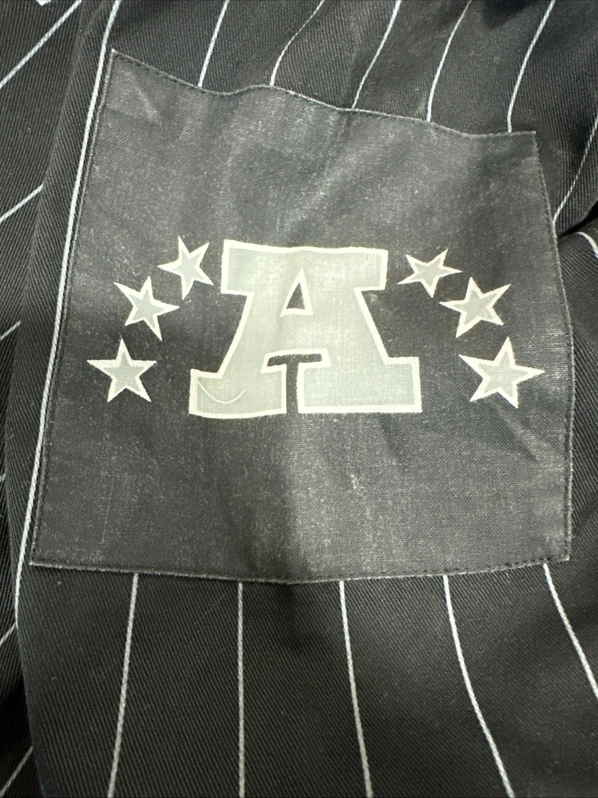 Vintage 1990's Starter LA Raiders Pinstrip Baseball Jersey NFL L Black Rare