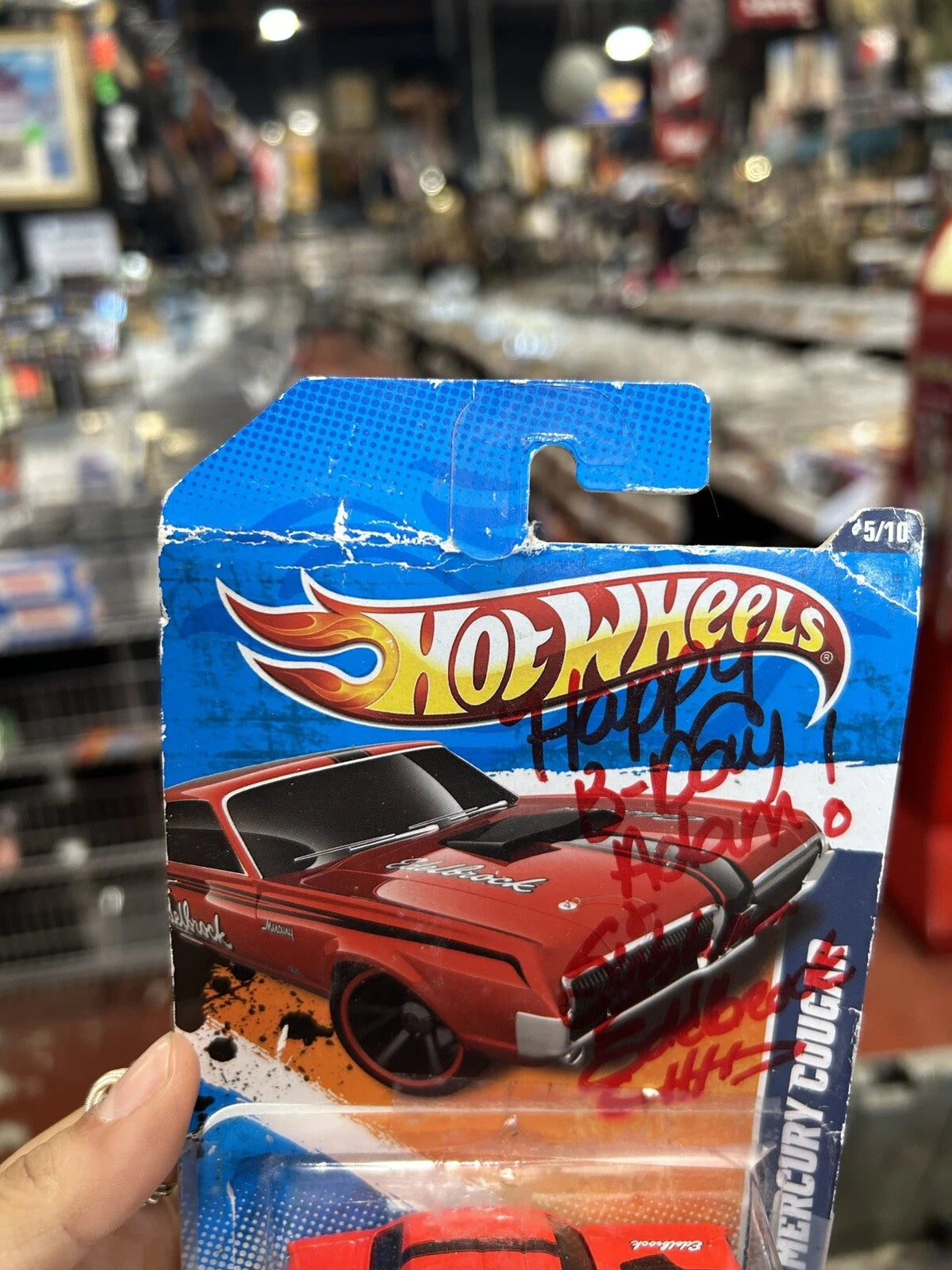 Hot Wheels Edelbrock Signed Card 68 Mercury Cougar
