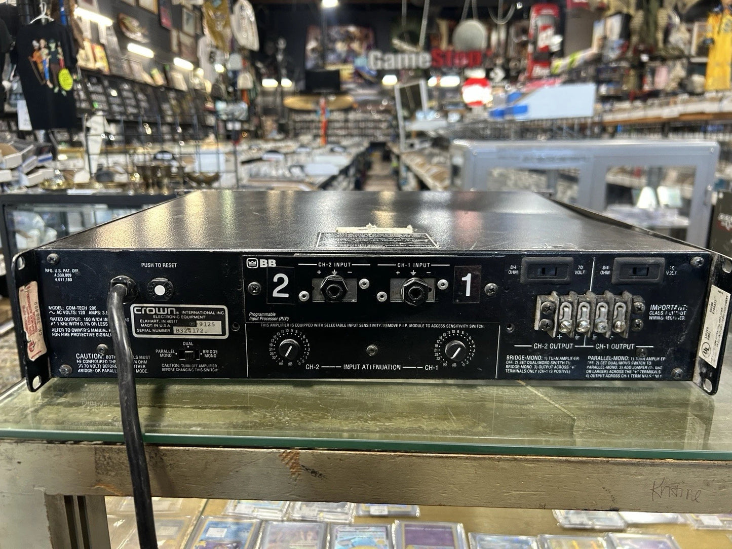 Crown Com-Tech 200 2/Ch Stereo Pro Power Amplifier 100 Watts per channel