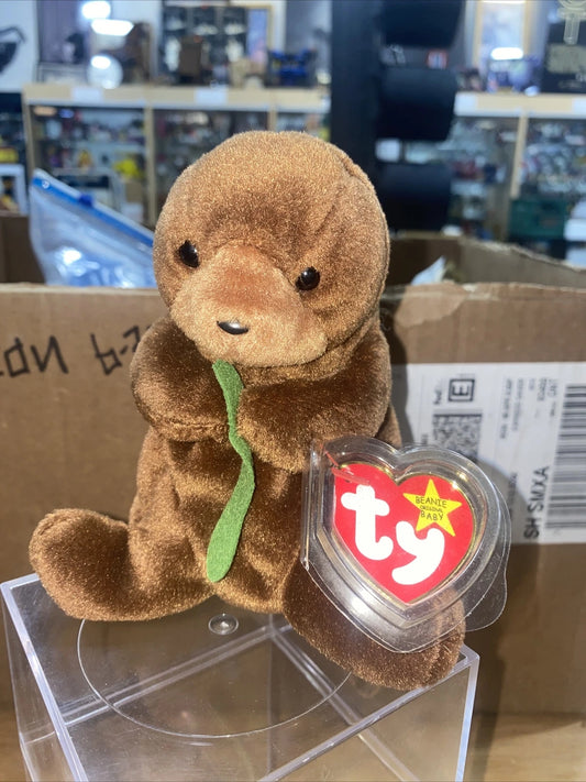 PERFECT CONDITION TY Seaweed Beanie Baby W/ PVC Pellets. Tag *ERRORS* 1995