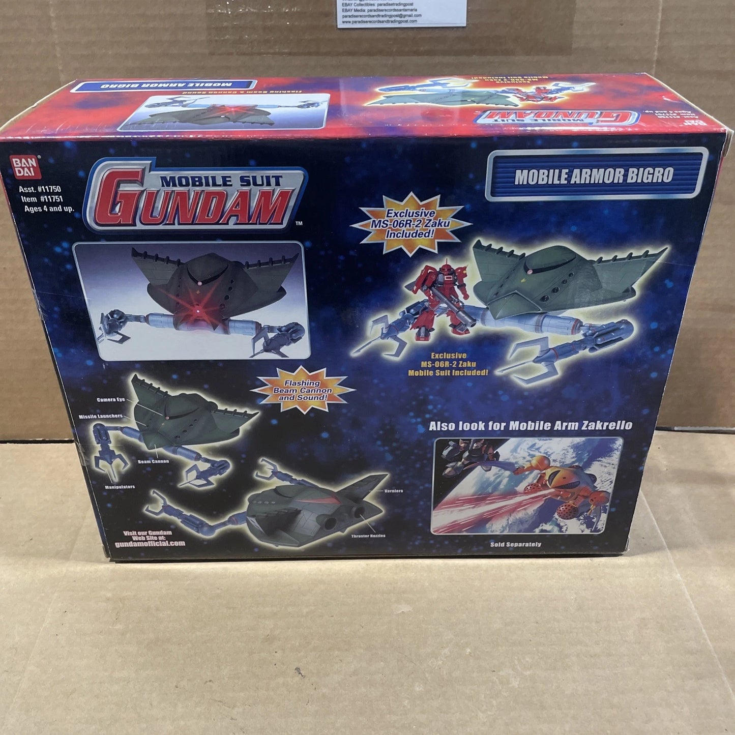 Gundam MOBILE ARMOR BIGRO + Ridden's Zaku Ⅱ U.S. ver. Action Figure Bandai MSIA