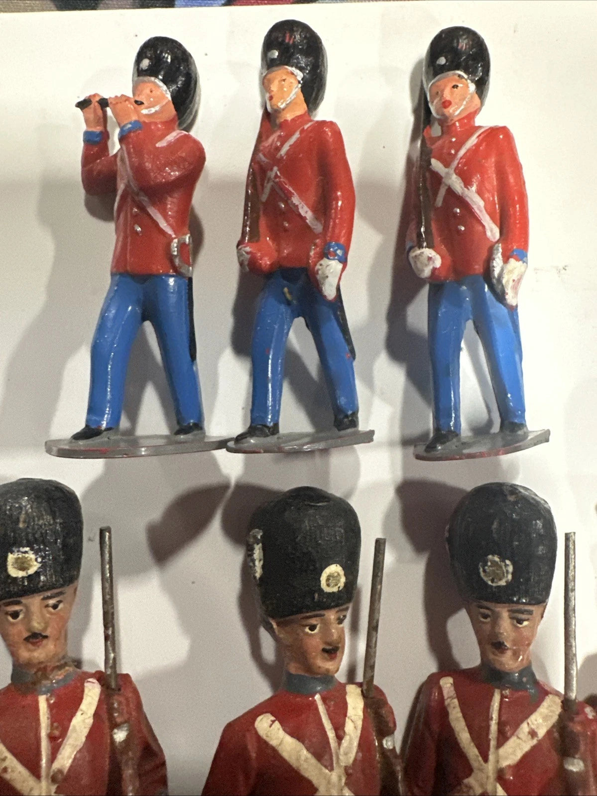 Vtg Elastolin of Danish Soldiers Red Coat Figures Palace Lot 1930s