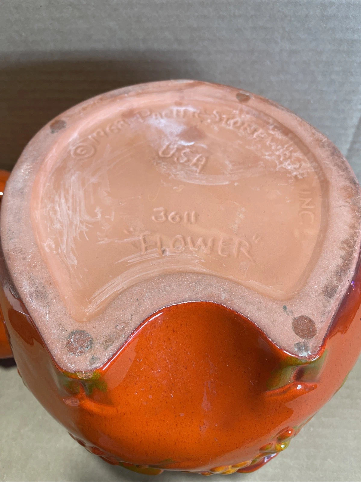 Pacific Stoneware 1968 Flower The Pig Cookie Jar Red Rare Vintage