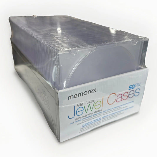 Memorex 50 Pack Of Slim Clear Jewel Cases For DVD Or CD. Clear. New Sealed