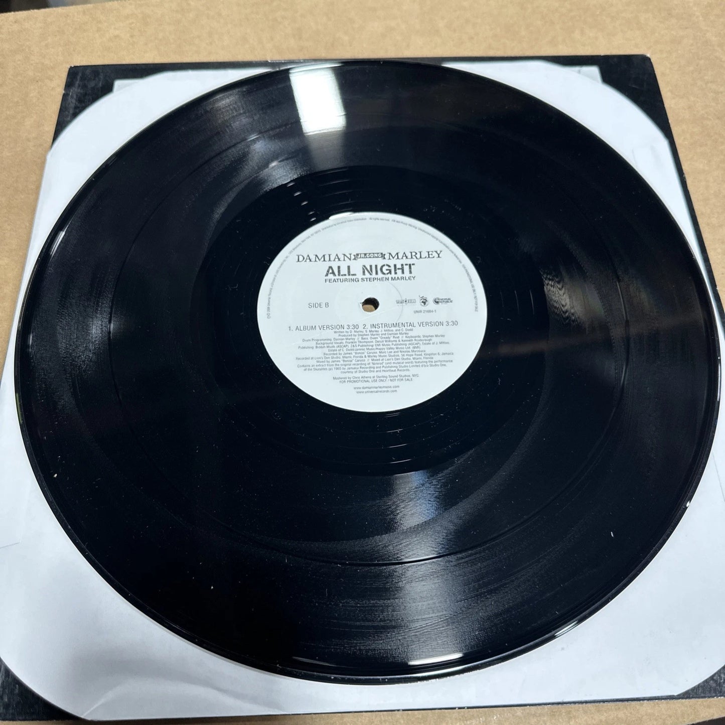 DAMIAN JR GONG MARLEY Stephen Marley All Night PROMO 12" SINGLE EX/NM REGGAE SKA
