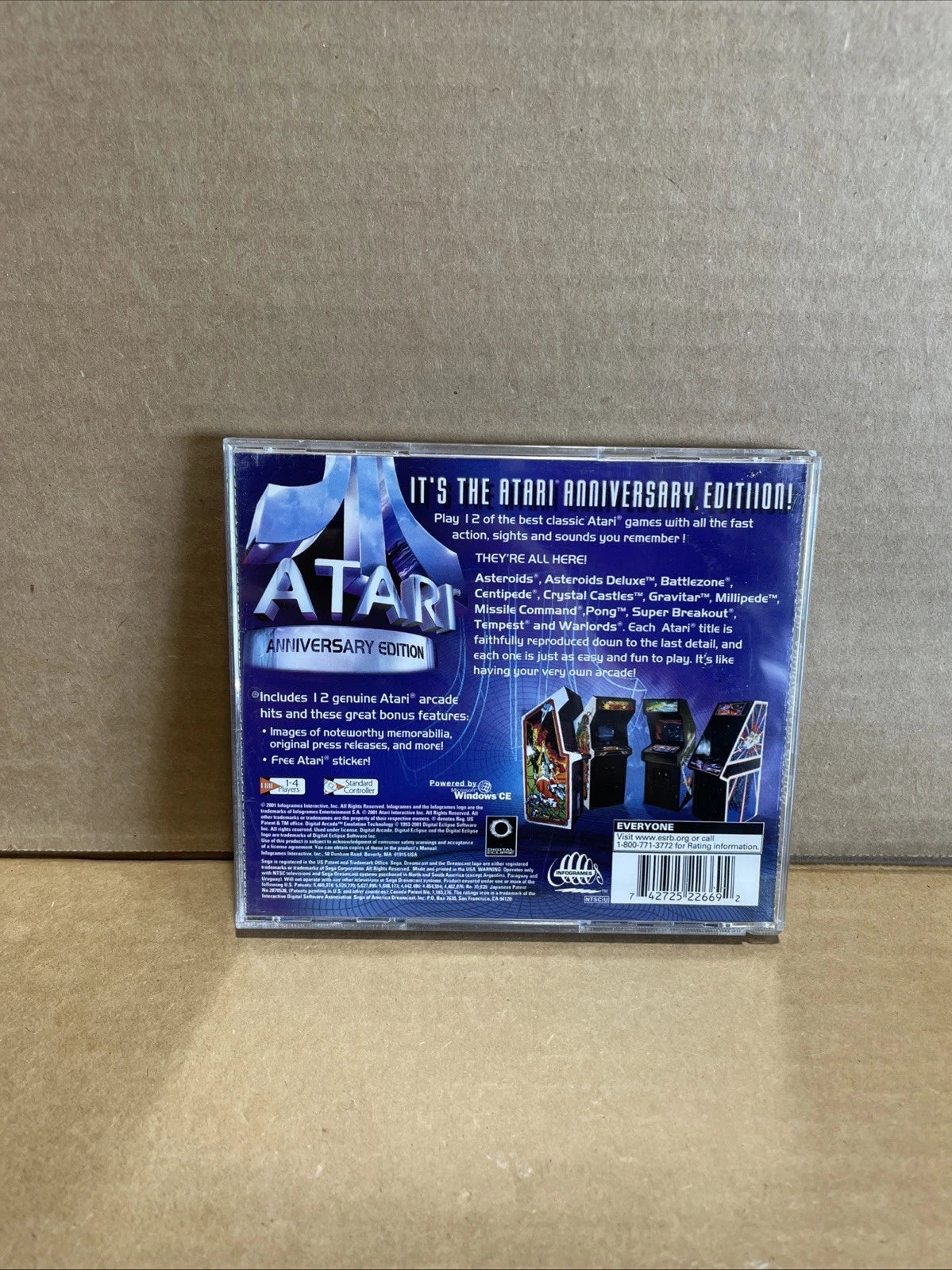 Atari Anniversary Edition Sega Dreamcast Complete Infogrames 2001 Tested Working