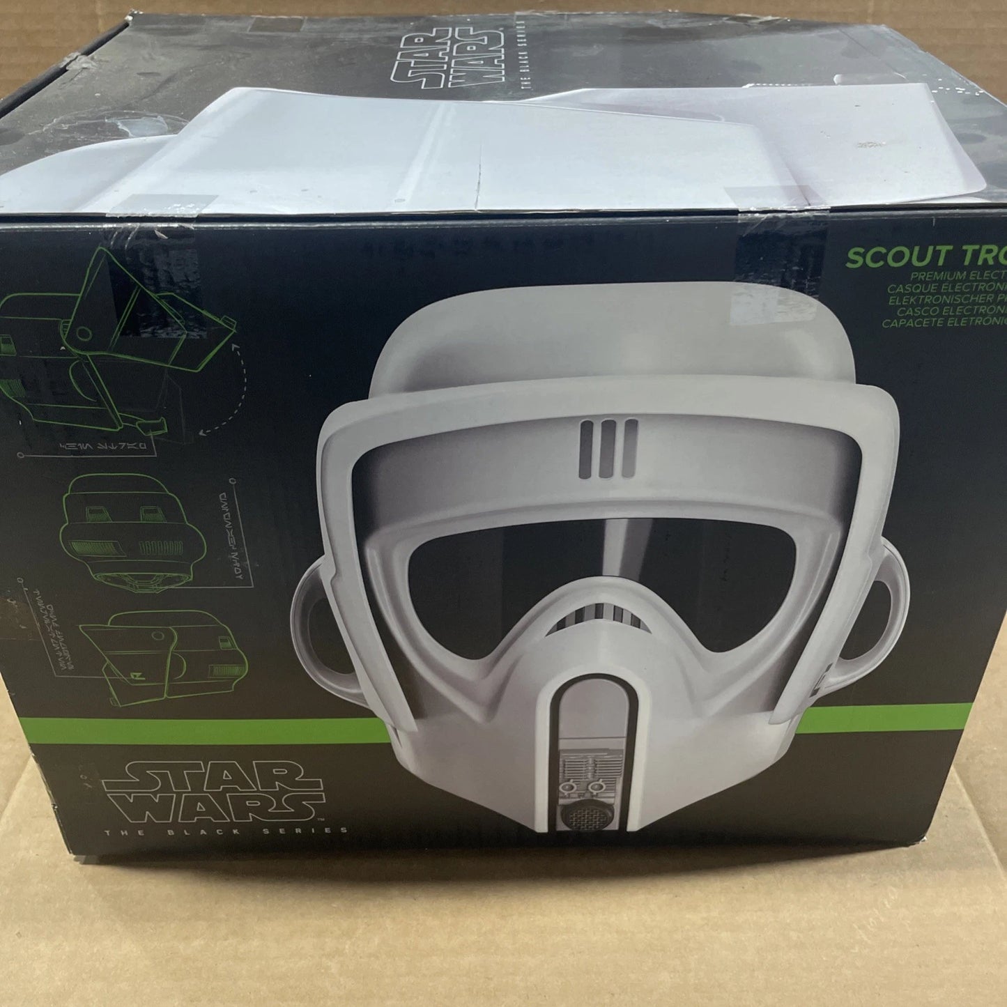 Star Wars The Black Series BIKER SCOUT Trooper Premium Helmet Open Box