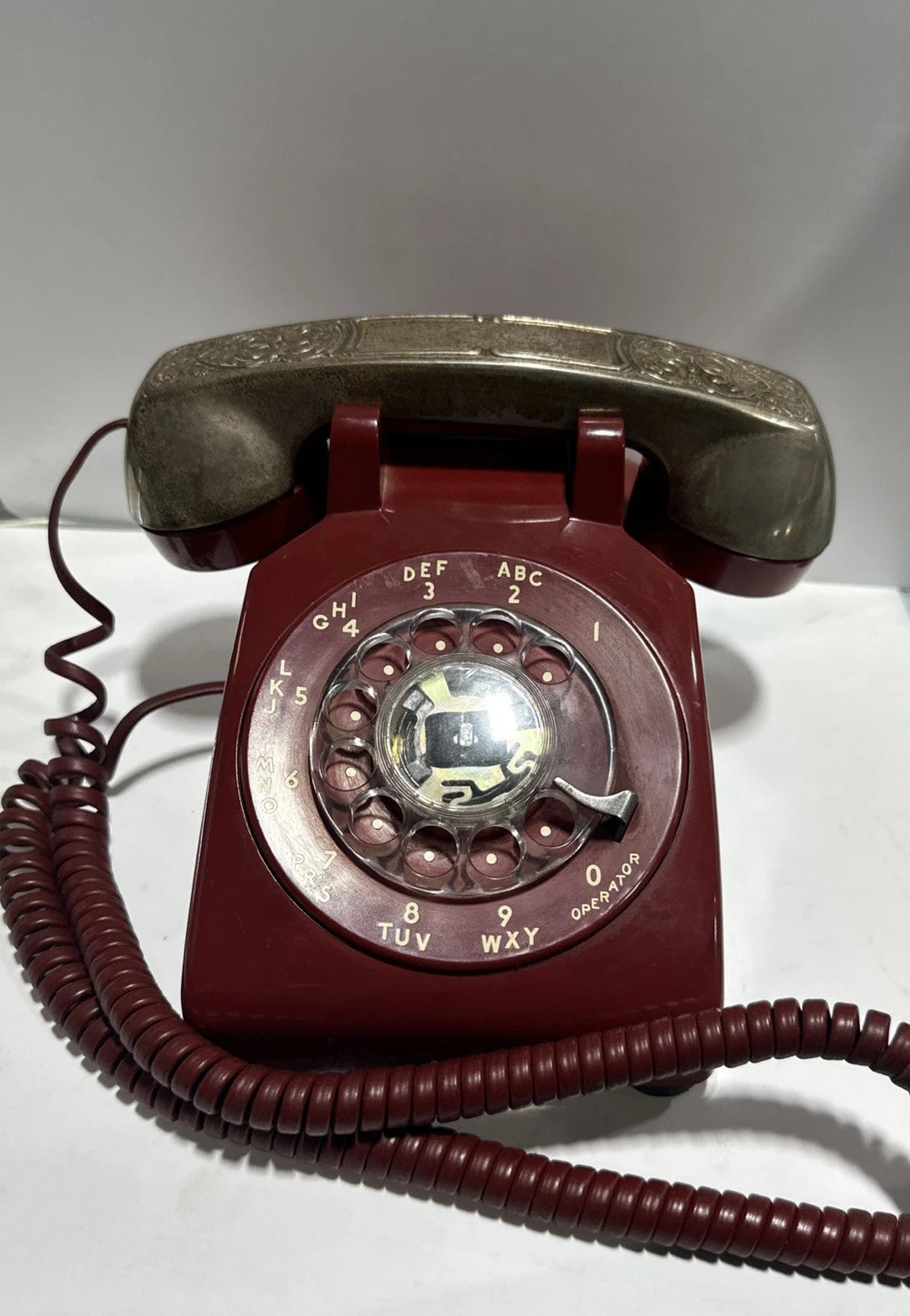Vintage 1963 Red Bell System Western Electric Rotary Dial Desk Telephone 500 DM