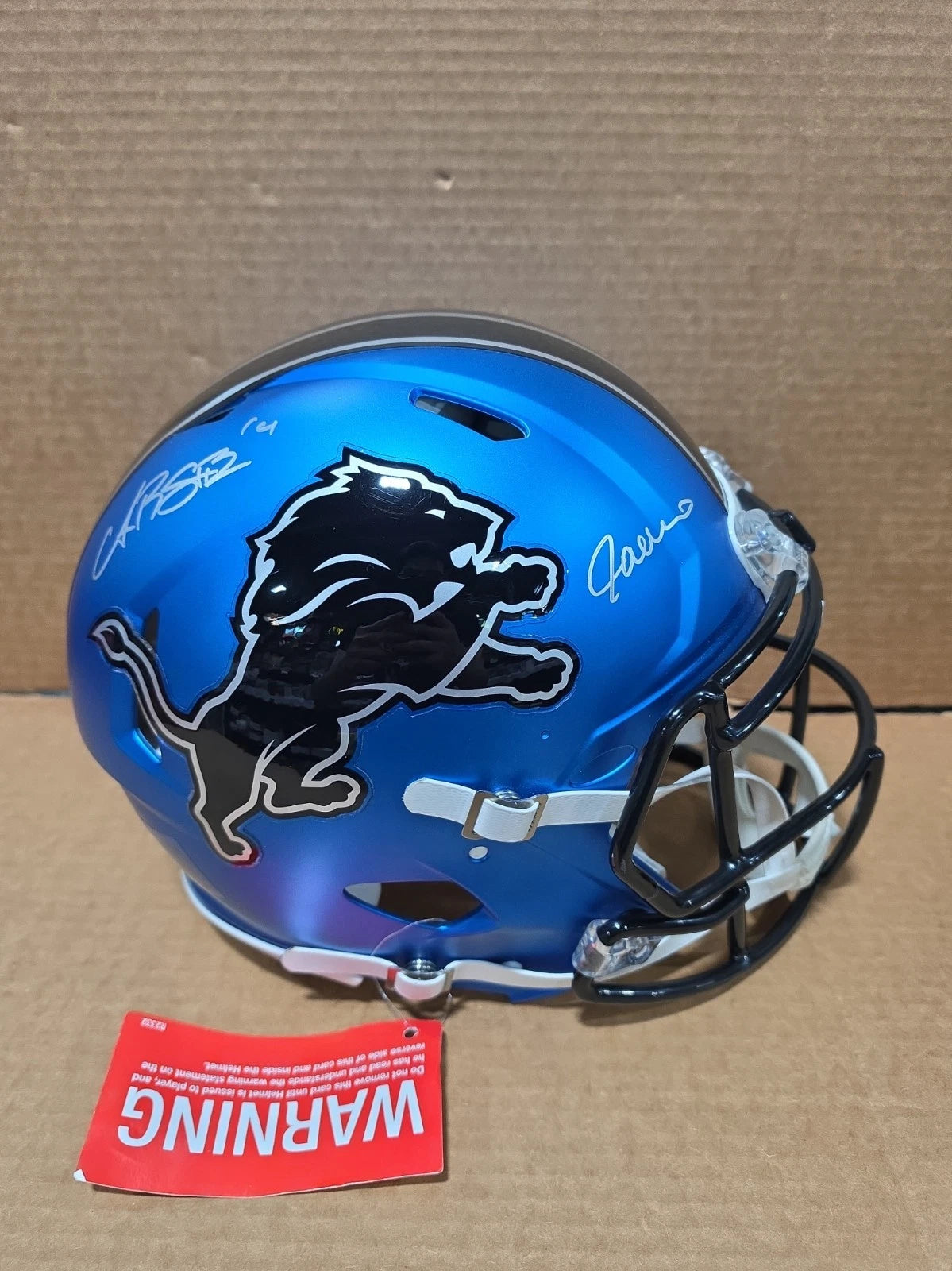 AMON-RA ST BROWN SIGNED DETROIT LIONS RAVE AUTHENTIC SPEED HELMET BECKETT