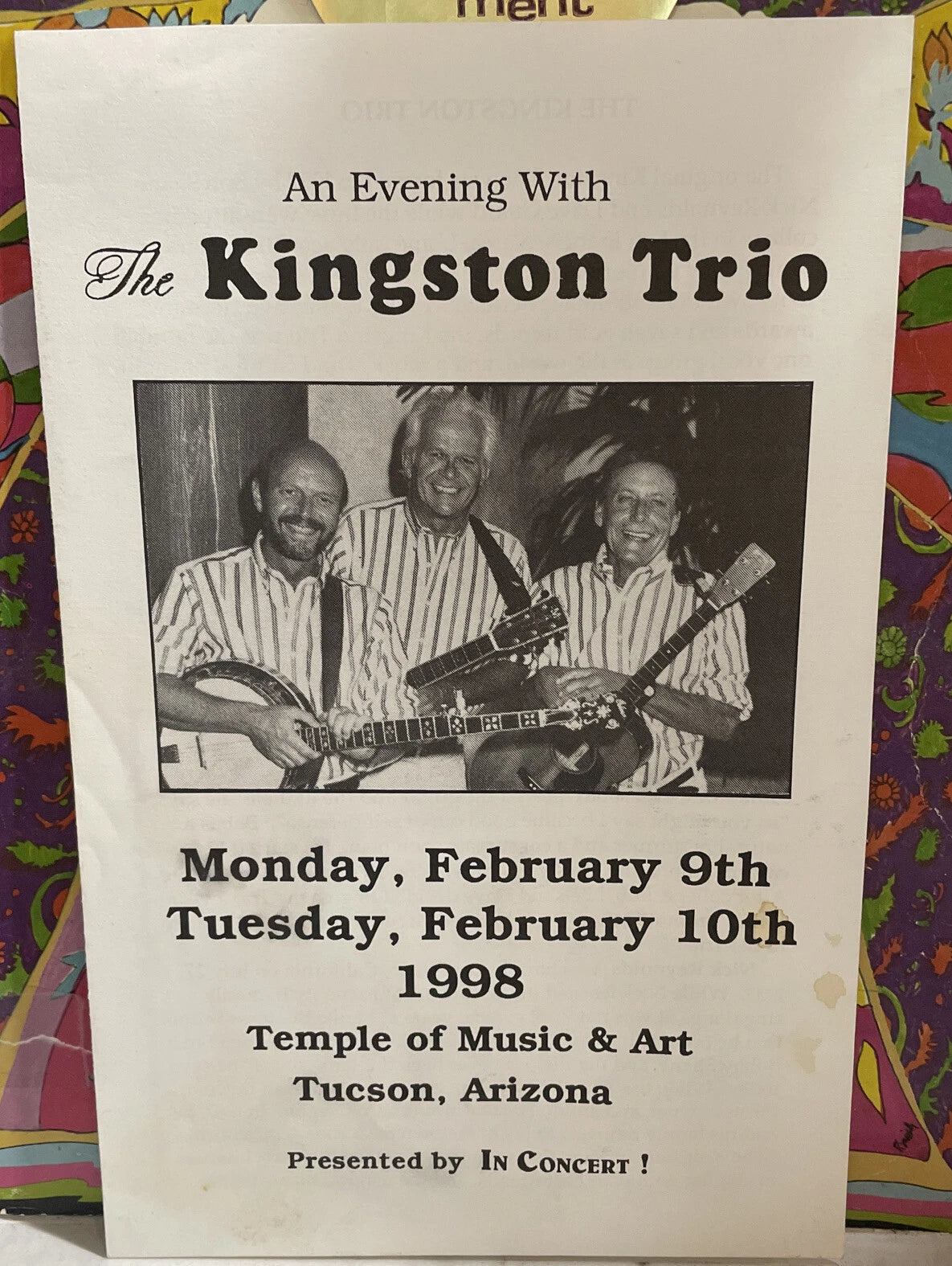 An Evening With The Kingston Trio 1998 Program