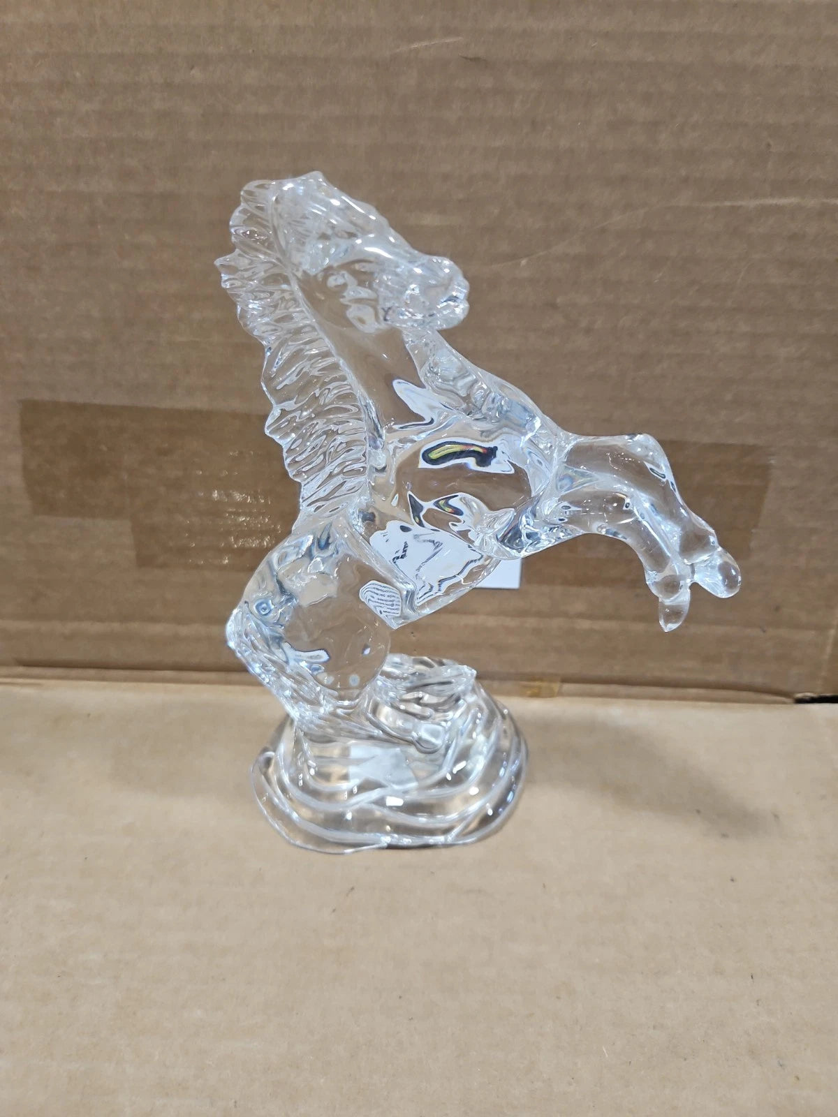 Waterford Crystal Rearing Horse Figurine Paperweight Sculpture 9"