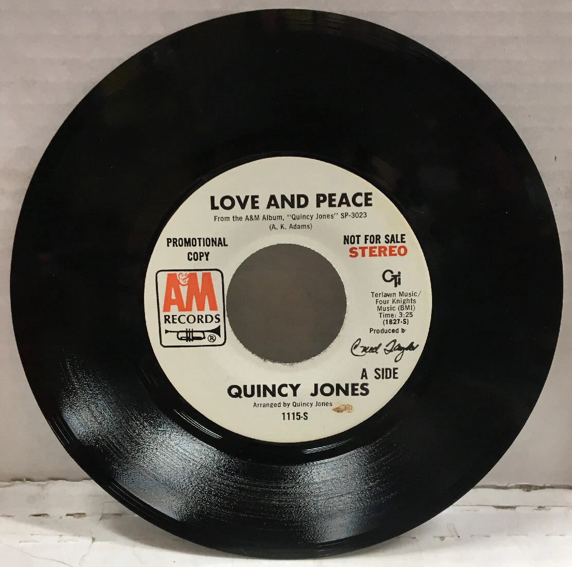 Quincy Jones Love And Peace Promo 7” 115-3