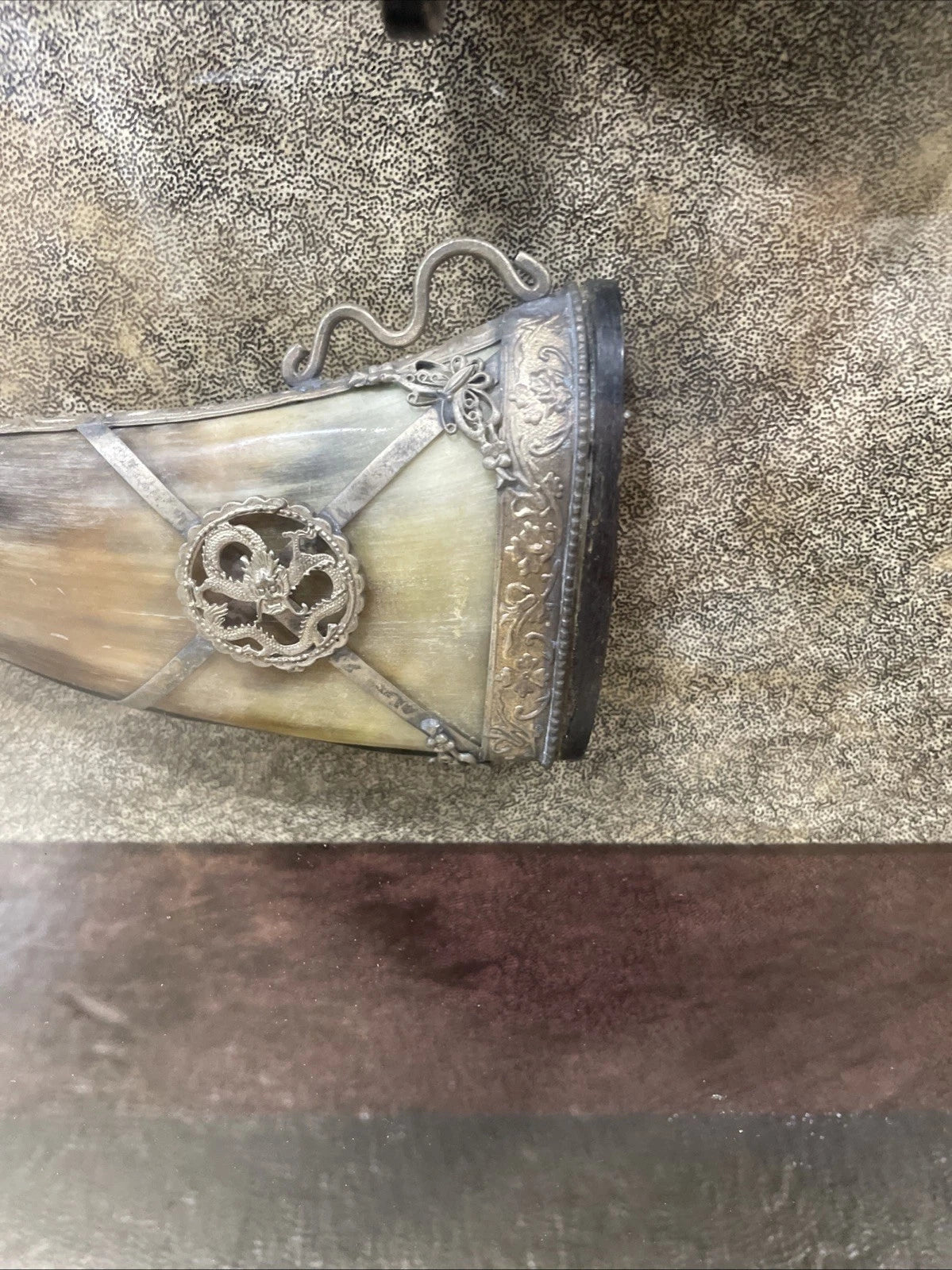 Knife Dagger With Horn Scabbard Shadow Box Replica Vintage Rare Unique