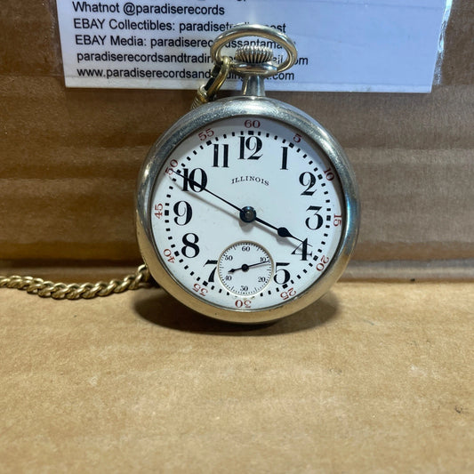 Illinois Springfield Watch Company Pocket Watch 17 Jewels #3535074