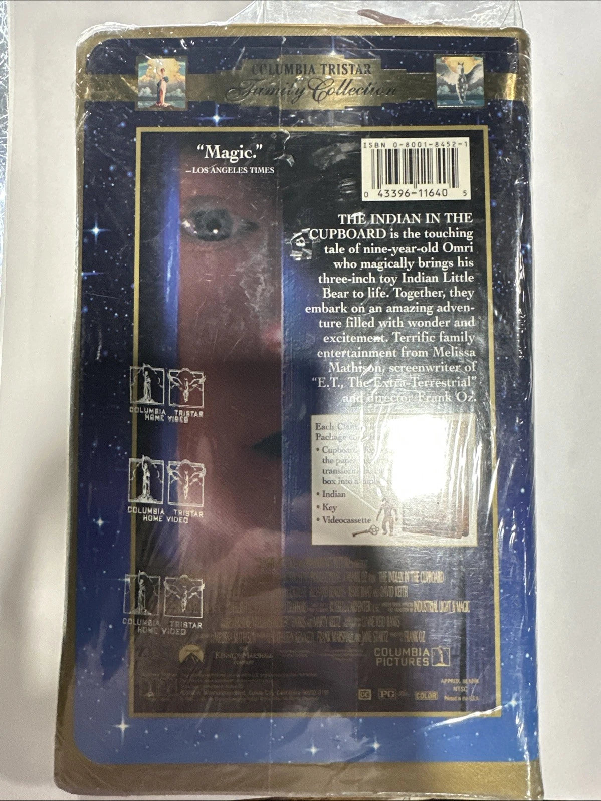 The Indian In The Cupboard W/Figure & Key VHS 1995 Columbia New/Factory Sealed