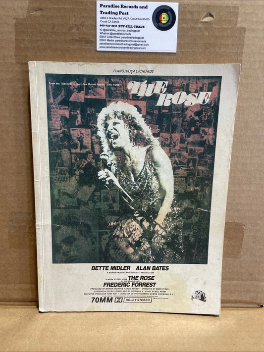 Bette Midler THE ROSE Film SOUNDTRACK Songbook Piano Vocal Chords 10 Songs 1979