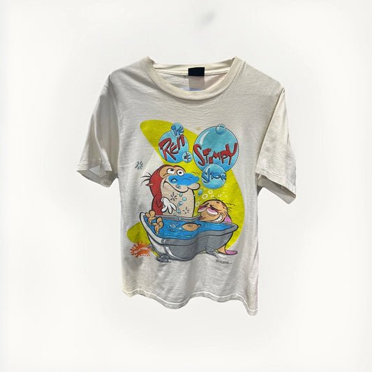 Vintage 1992 THE REN & STIMPY SHOW T-Shirt MTV Networks Single Stitch CHANGES L
