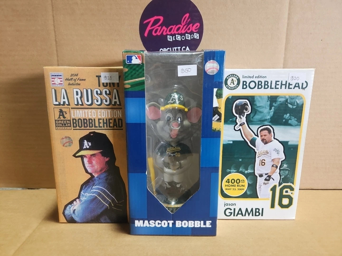 Oakland A’s Bobblehead Lot Of 7 Vintage Donaldson Hunter Giambi See Descrip