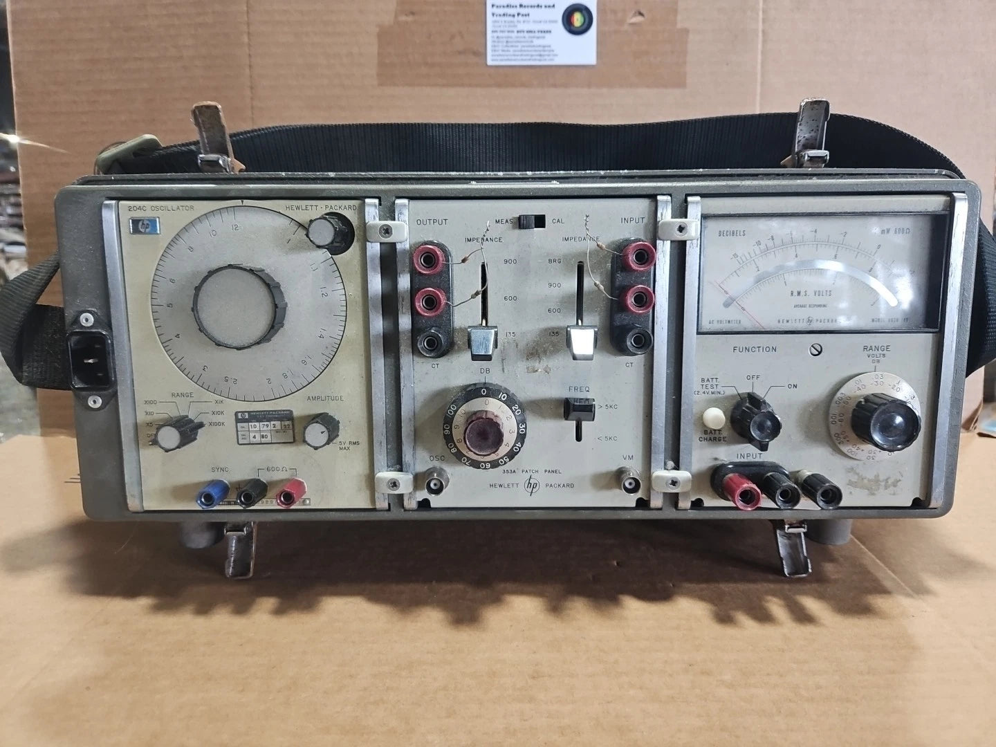 AS-IS Hewlett Packard Audio Test Set Parts: 353A Patch Panel & 204 Oscillator