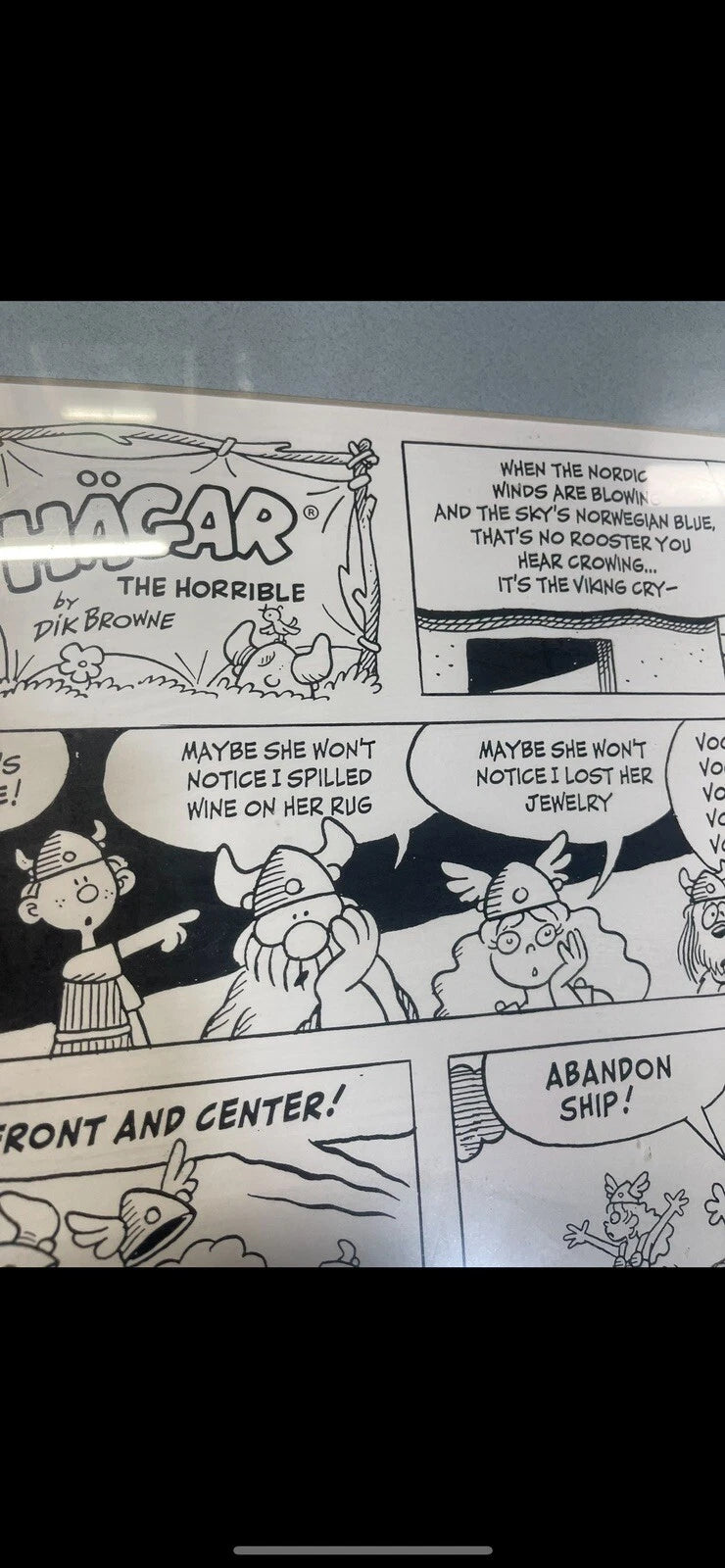Hagar the Horrible Dik Browne Comic Strip Lithograph Sp Edition Autographed