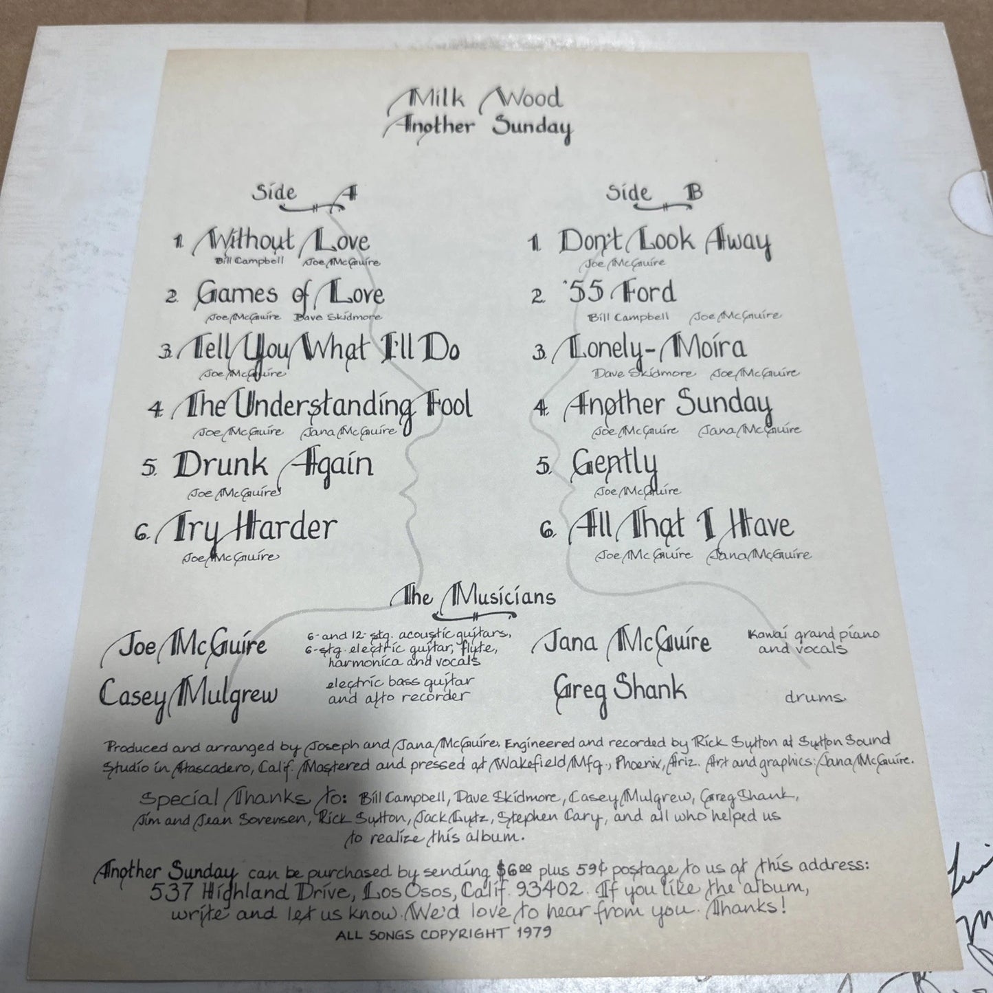 Rare Vinyl Record Milk Wood - Another Day 1976 Pressing Signature VG