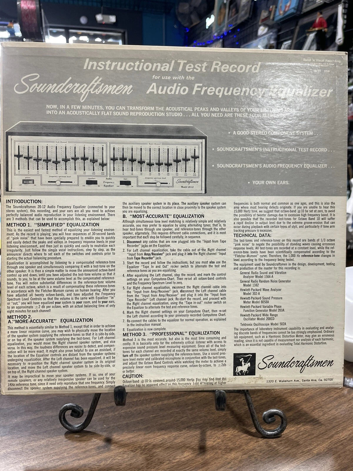 Test Record 33rpm LP Vinyl 12-inch Soundcraftsmen Records #BVRS-1156