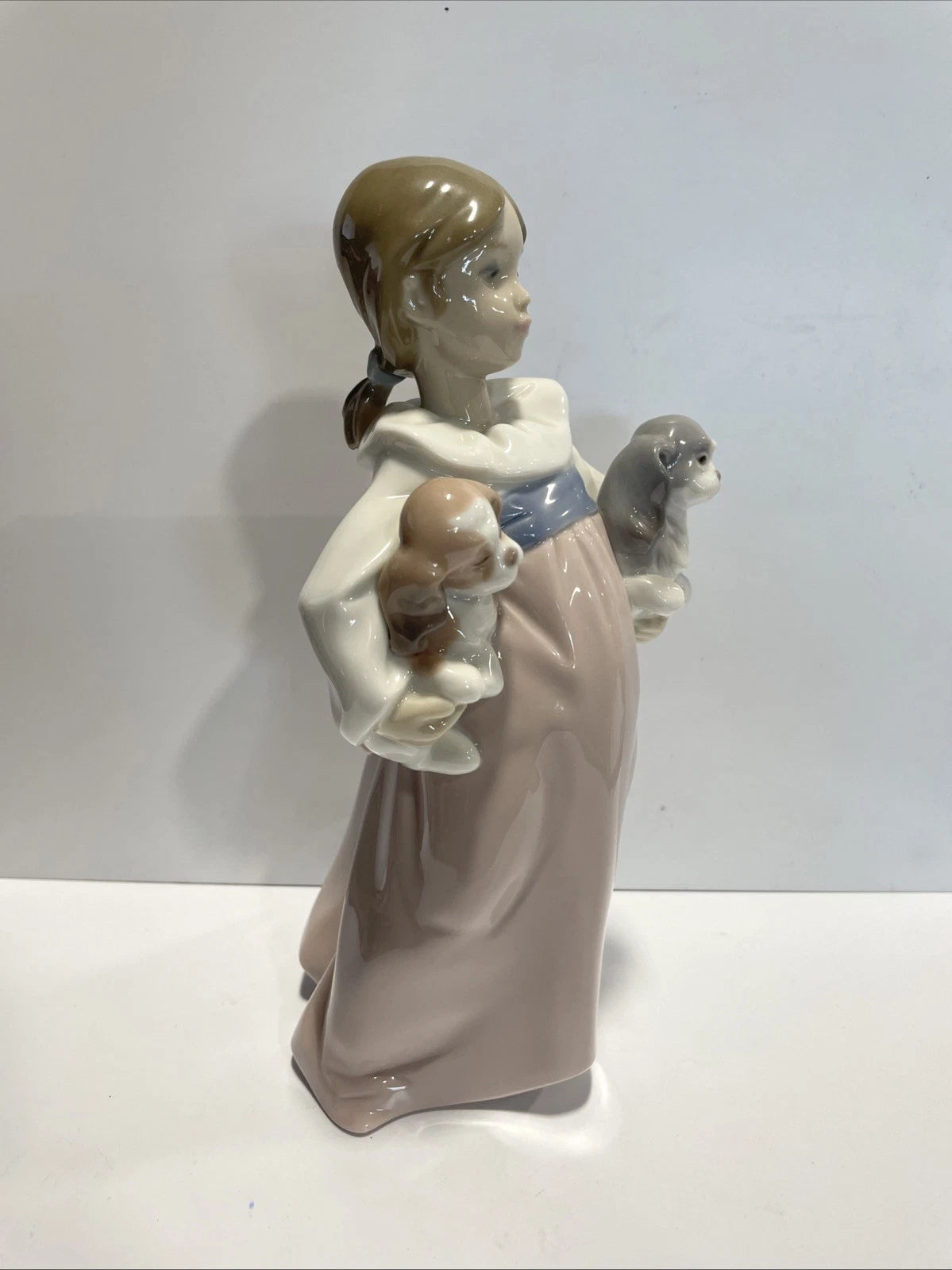 Lladro Arms Full of Love Figurine 6419 Girl And Puppies Rare Vintage